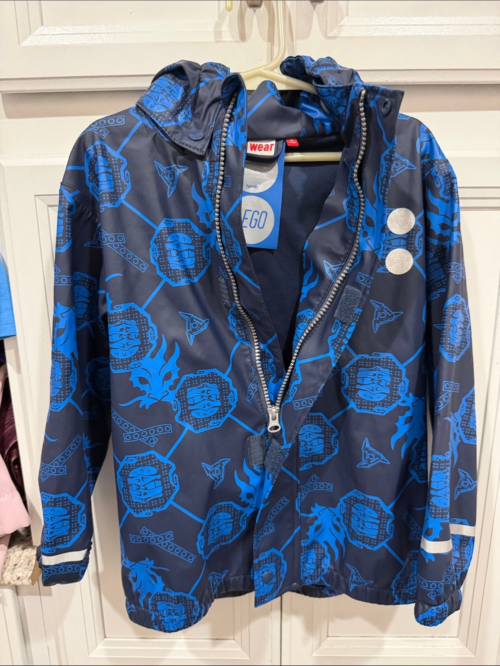 Lego Navy and Bright Blue Kids Raincoat with Hood